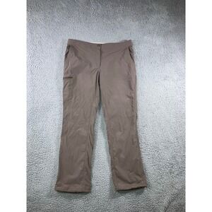 LL Bean Cargo Pants Women 16 Mid Straight Leg Brown Rise Nylon Hiking Outdoor